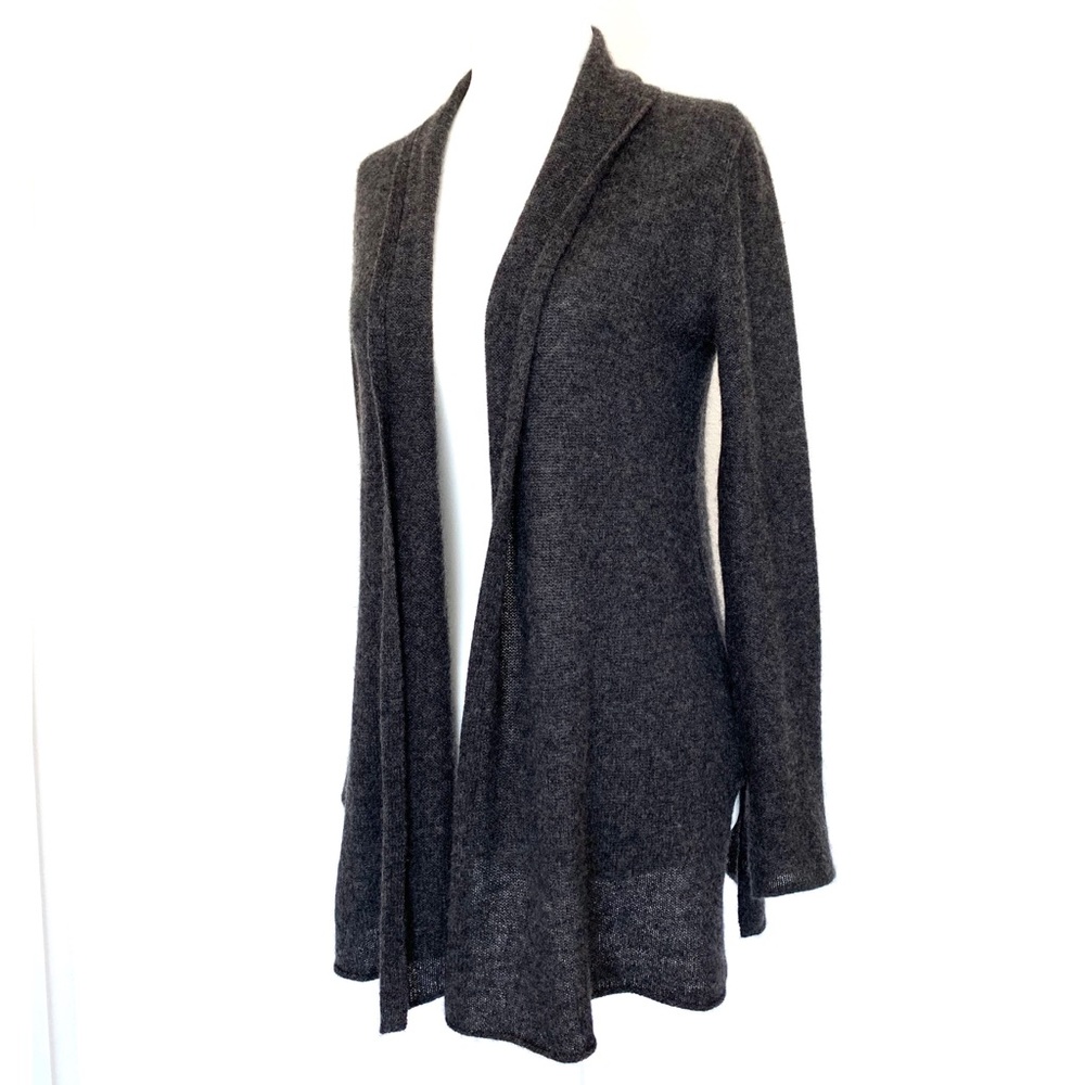 💯% Cashmere White+Warren Gray Trapeze Cardigan